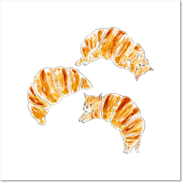 Croissant Cats Wall Art by TOCOROCOMUGI